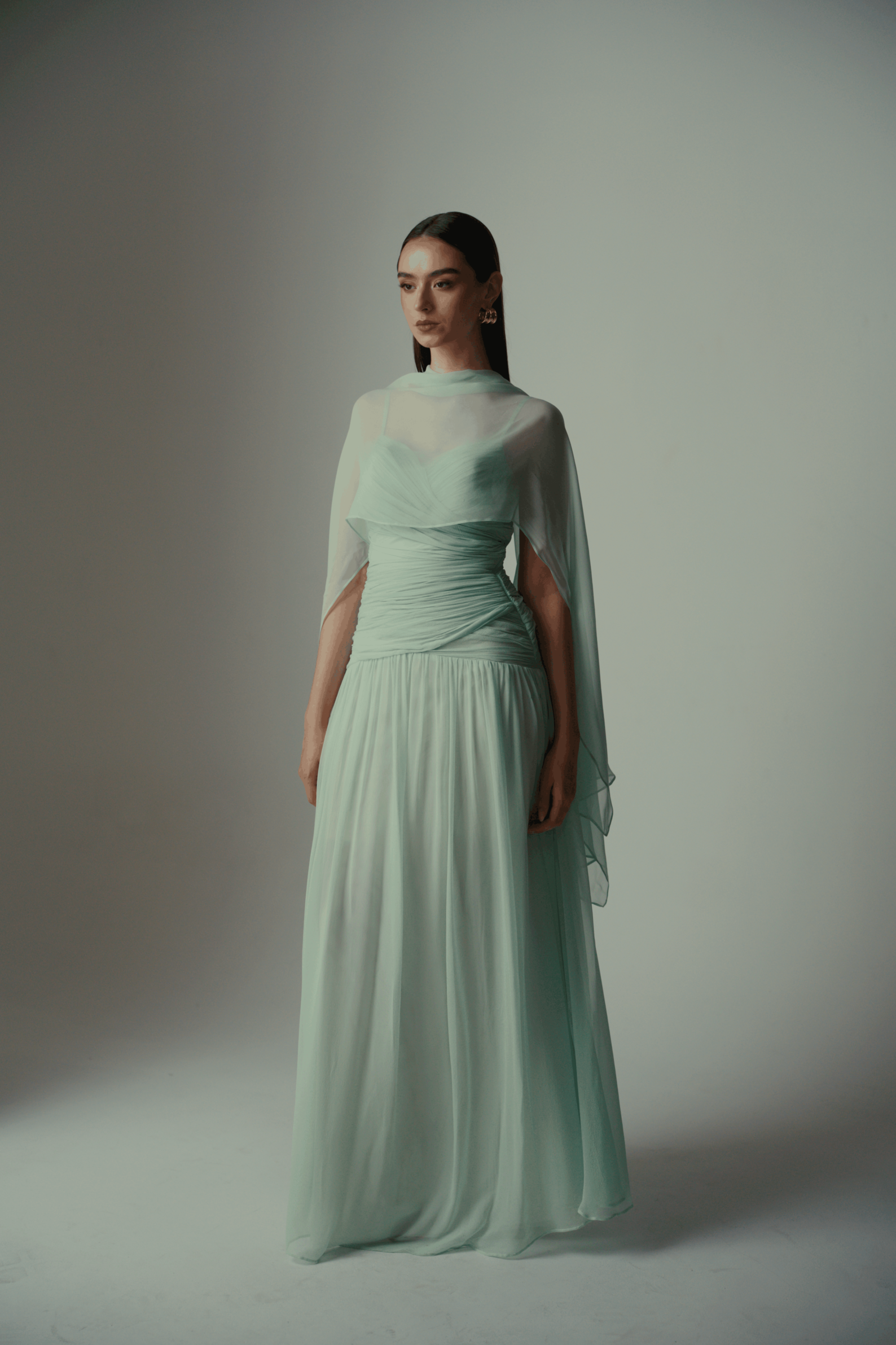 silk chiffon dresses Wedding Dress with Parisian while the sleeveless design allows for maximum movement and comfort COSTARELLOS: Kelsey Silk Chiffon Dress