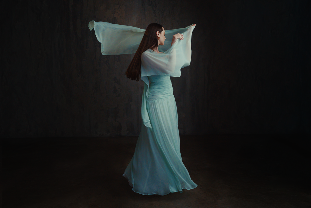 Silk Chiffon Mint Green Dress