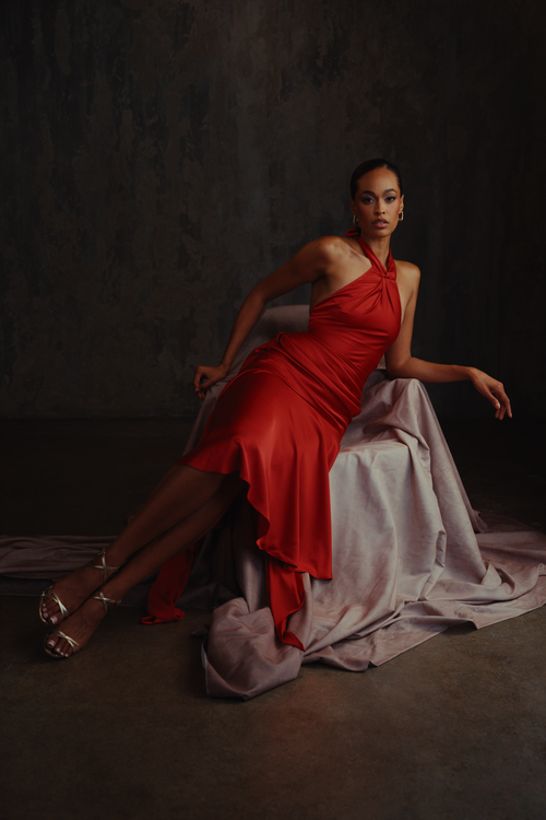 Silk Satin Red Dress