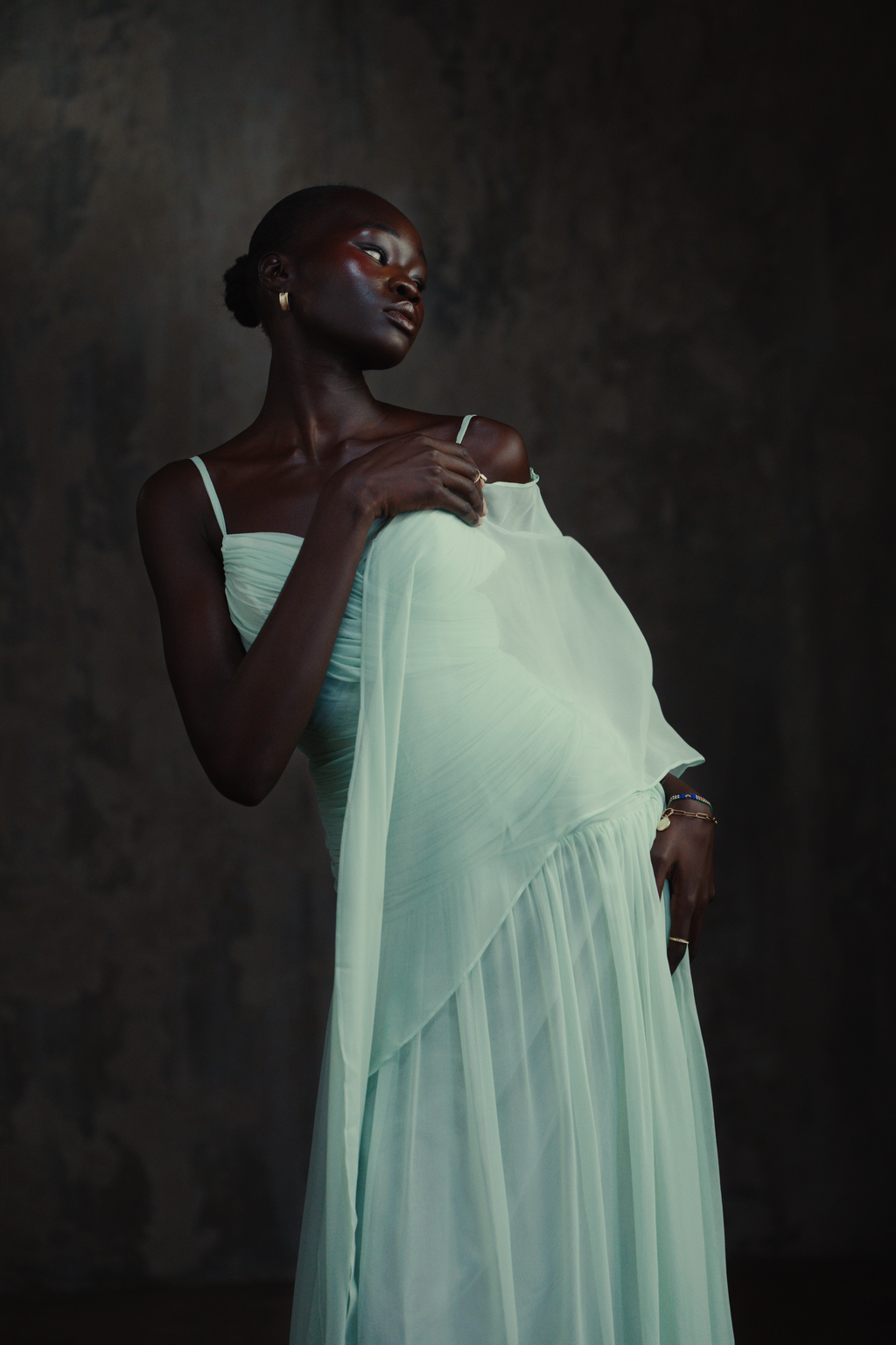 Silk Chiffon Mint Green Dress