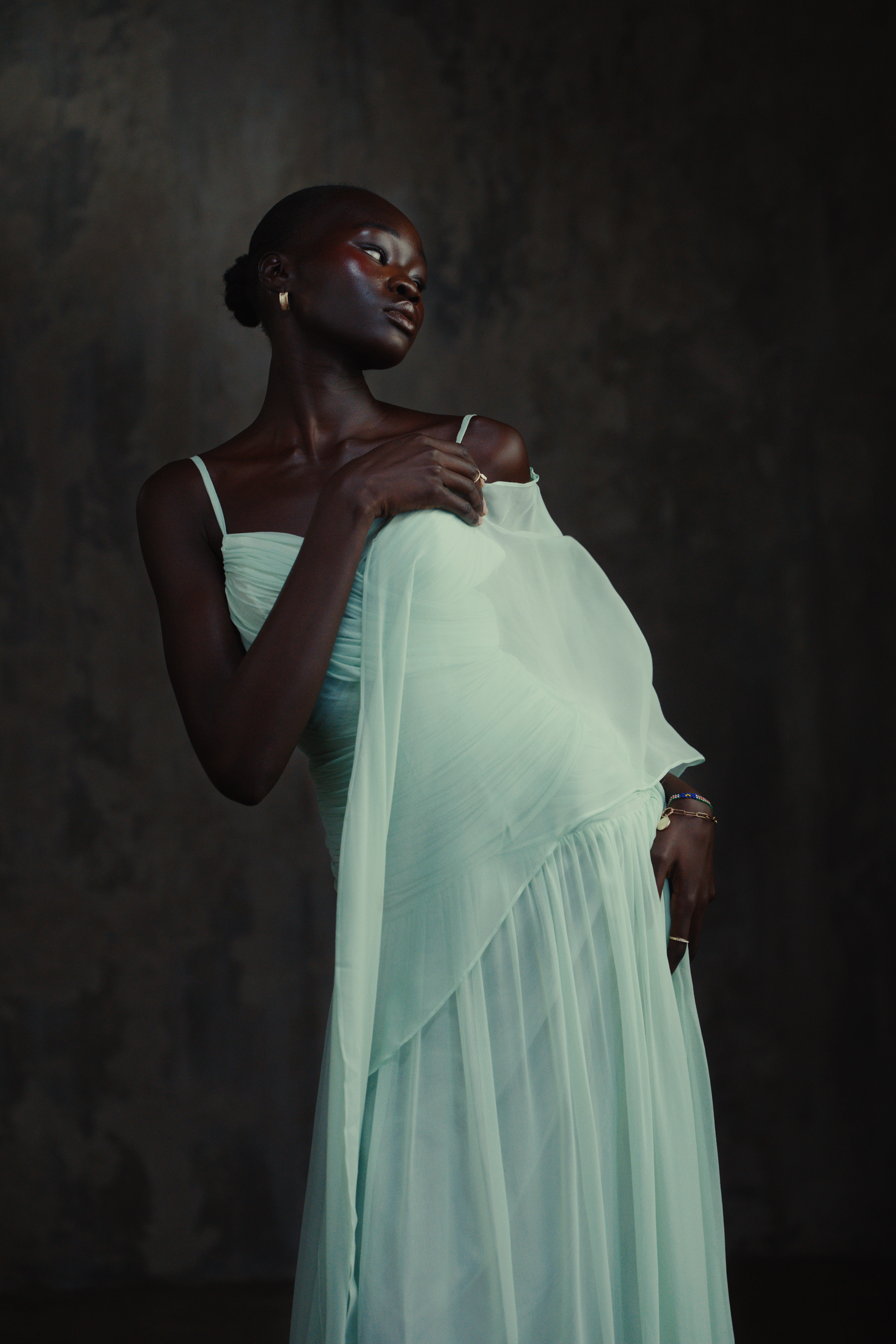 Silk Chiffon Mint Green Dress