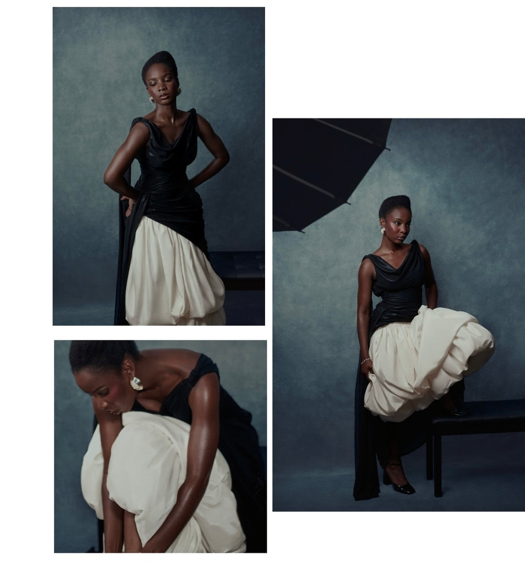 Lamé Chiffon Maxi Gown